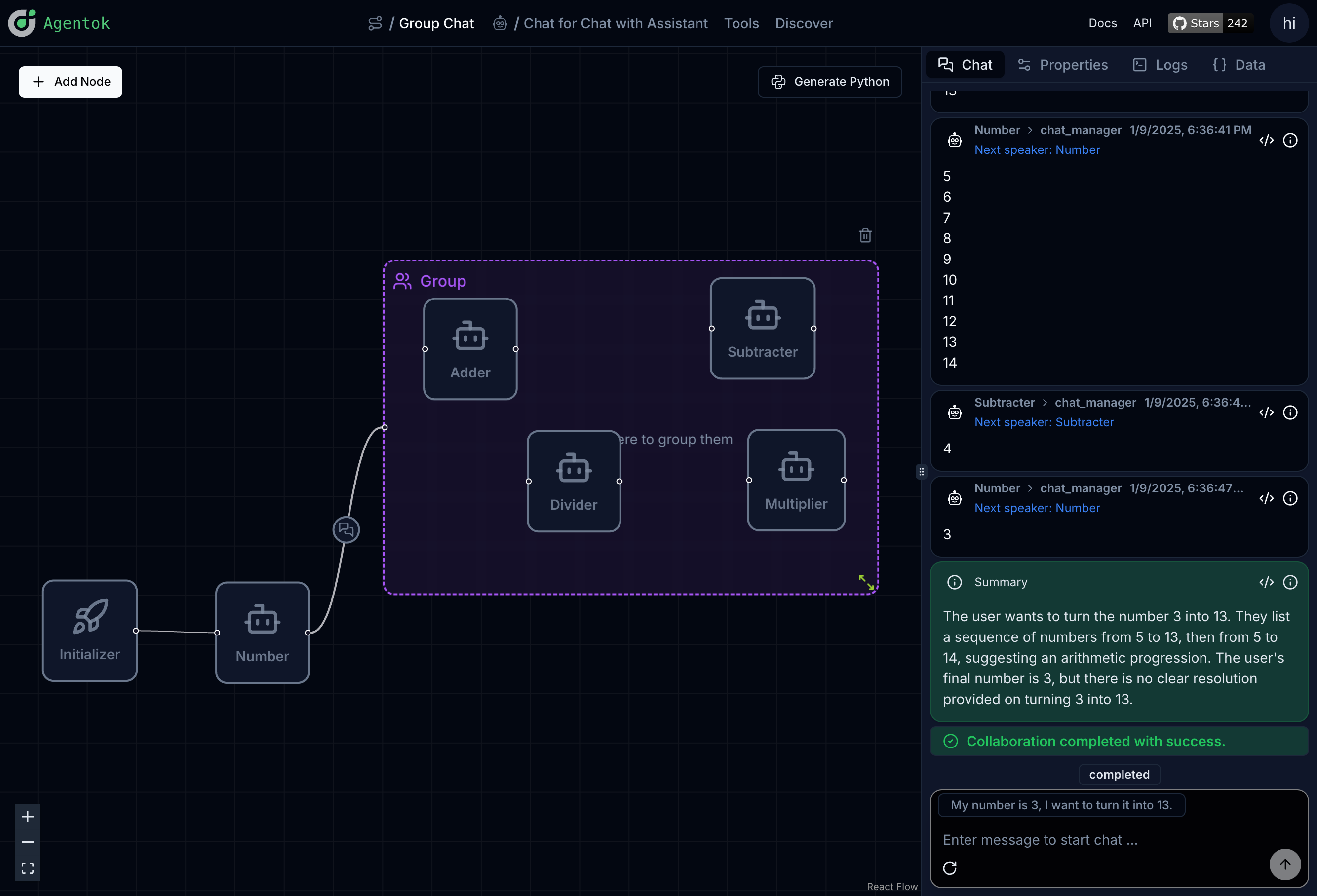 Group chat workflow