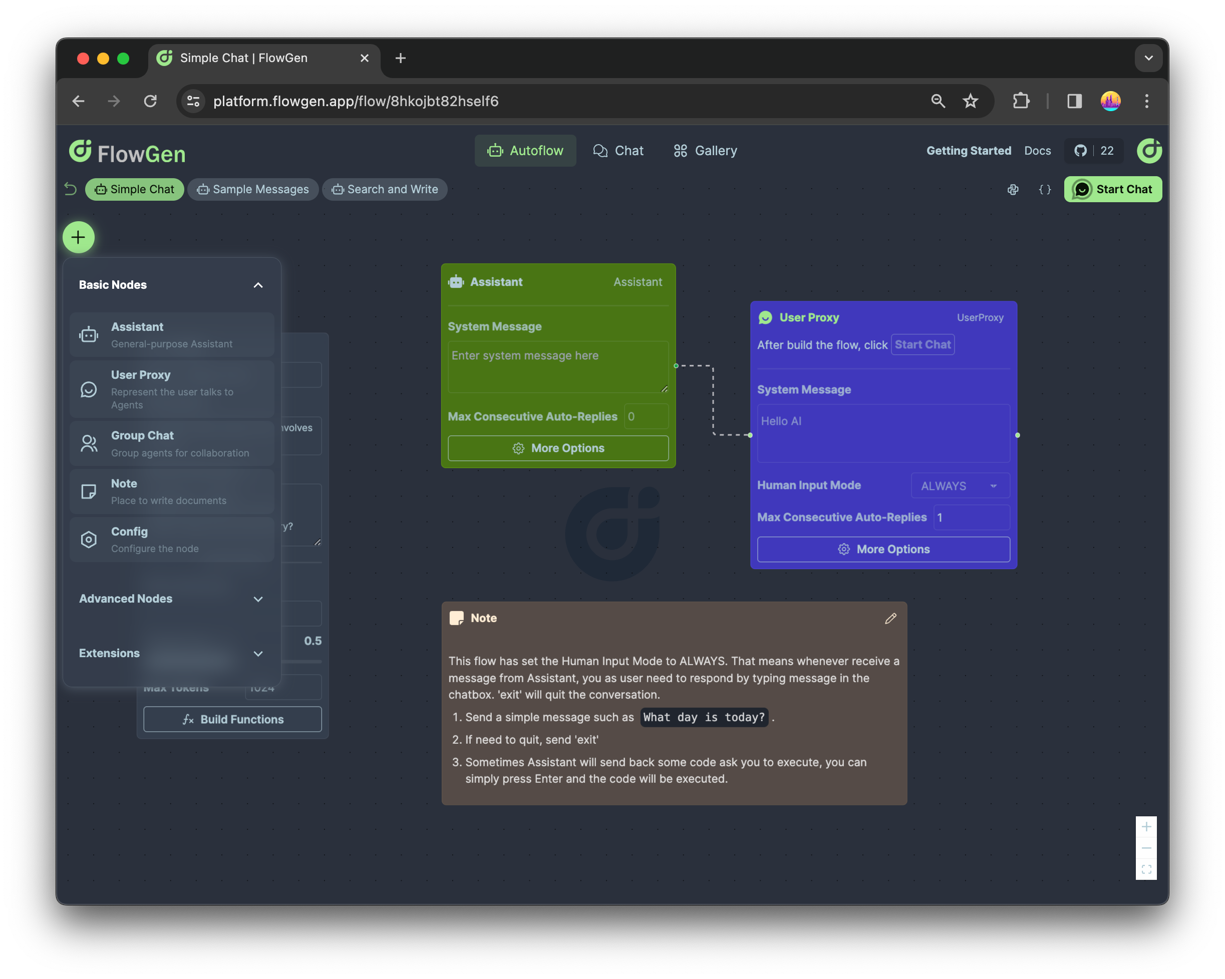 Adding nodes